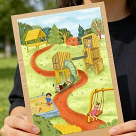 Advertising banner for a children's playground
