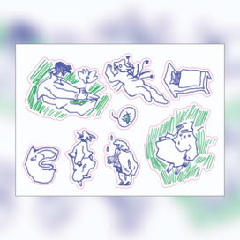 A custom sticker pack with characters