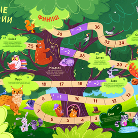 Иллюстрация для настольной игры-бродилки "Лесные истории"