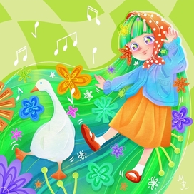 Girl with a goose