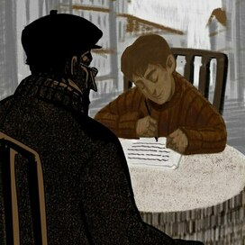 Work from a series of illustrations for James Crews' book "Tim Thaler or Sold Laughter"