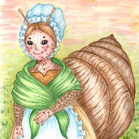 Snail Girl at Sunset