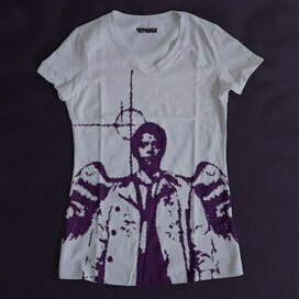 Print ti-short. Purple.