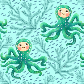 Octopussy. Sea Tale. Pattern.