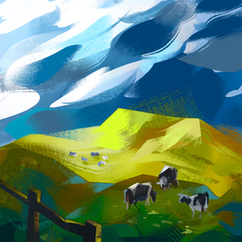 Meadow with cows