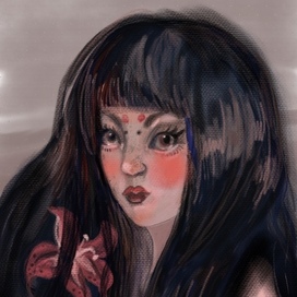 Woman with lilies 