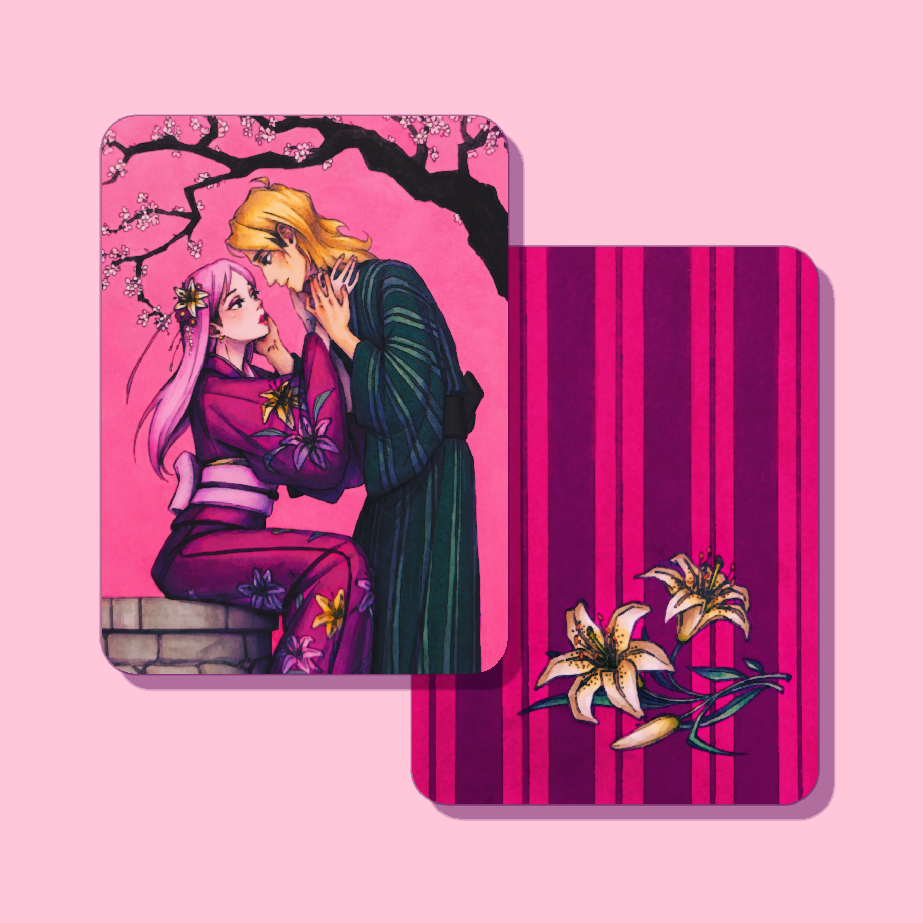Card “Lovers under the Cherry Blossom”