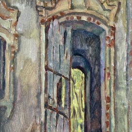 Entrance to an abandoned church