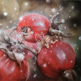 Fairies on rose hips