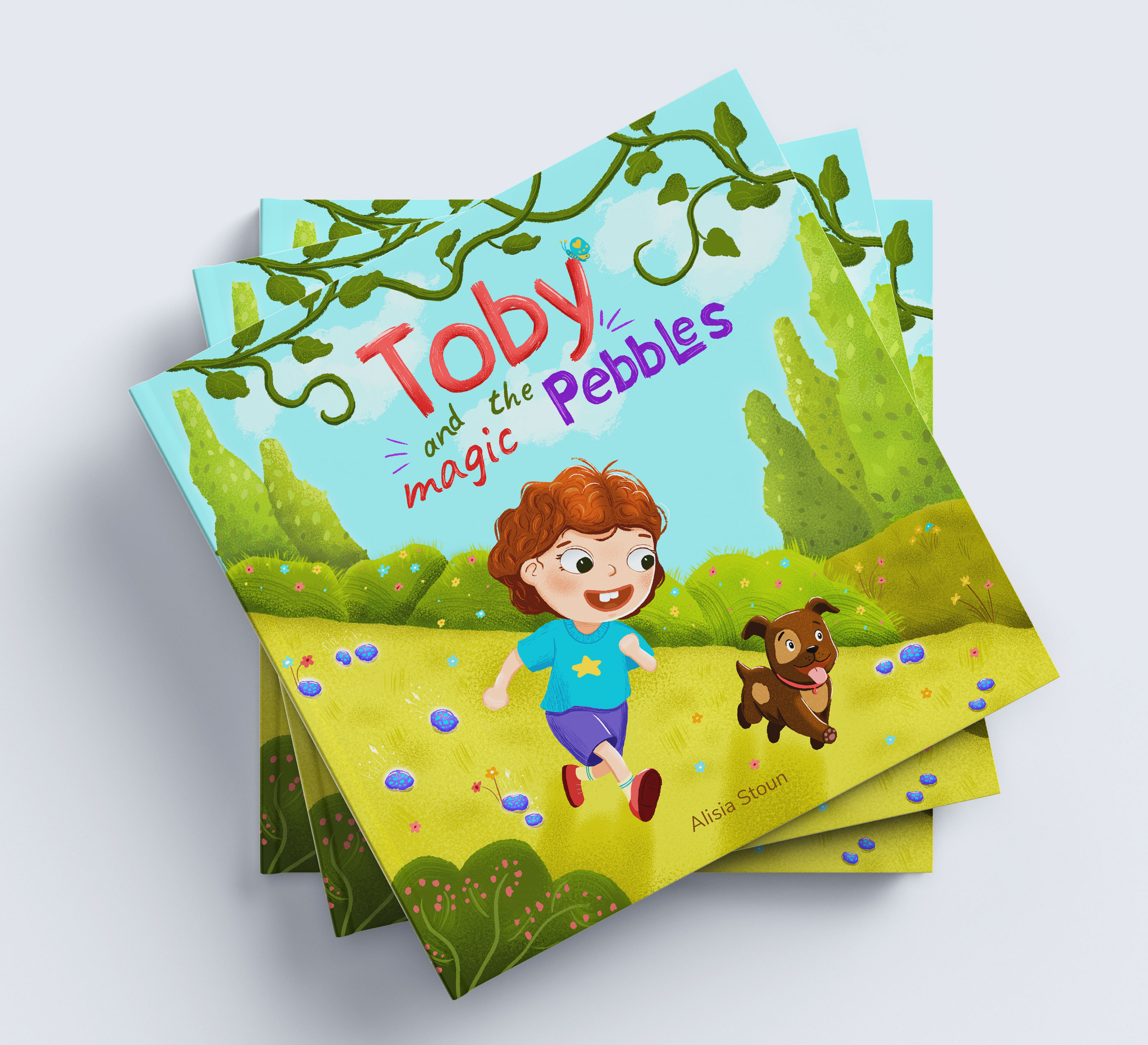 Children's Book Cover: "Toby and the Magic Pebbles"