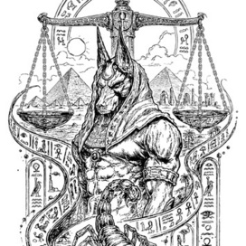 Анубис, эскиз тату