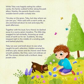 Storybook illustration: The Magic Pebbles