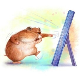 reflection of a hamster