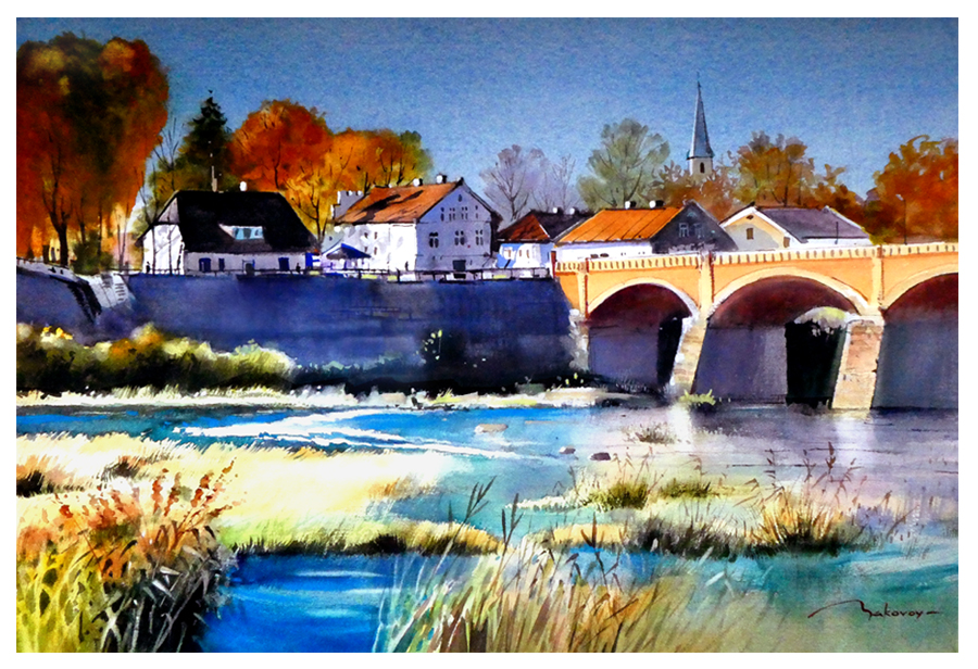 The gold of autumn in the town of Kuldīga