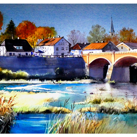 The gold of autumn in the town of Kuldīga