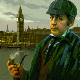 Illustration for the book "Sherlock Holmes 