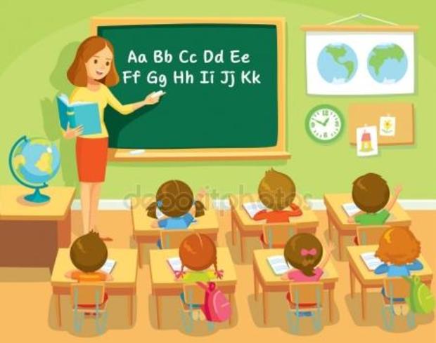 Main depositphotos 163072686 stock illustration pupils in the school class  1 