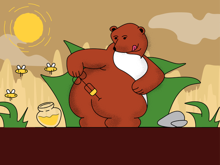 Медведь с зависимостью к меду