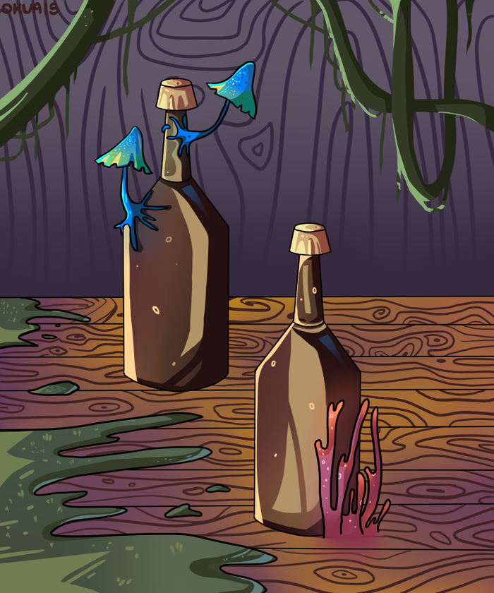 Бутылки в заброшенном баре