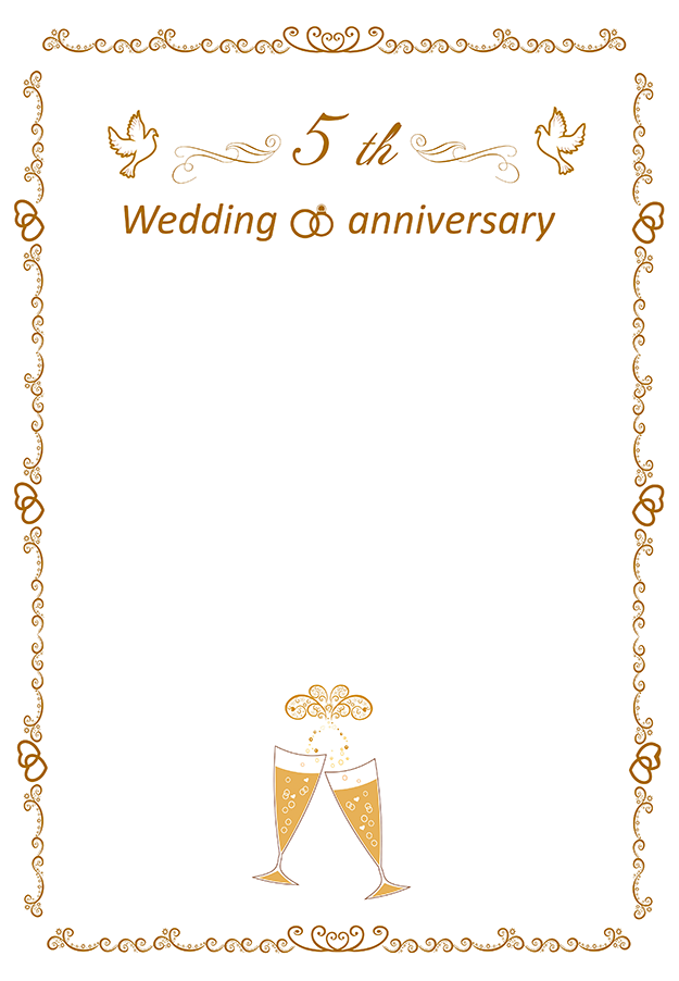 5 years wedding anniversary frame for text