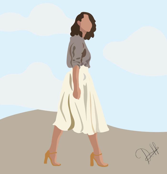 Девушка на тратуаре