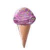Фиолетовое мороженное в рожке