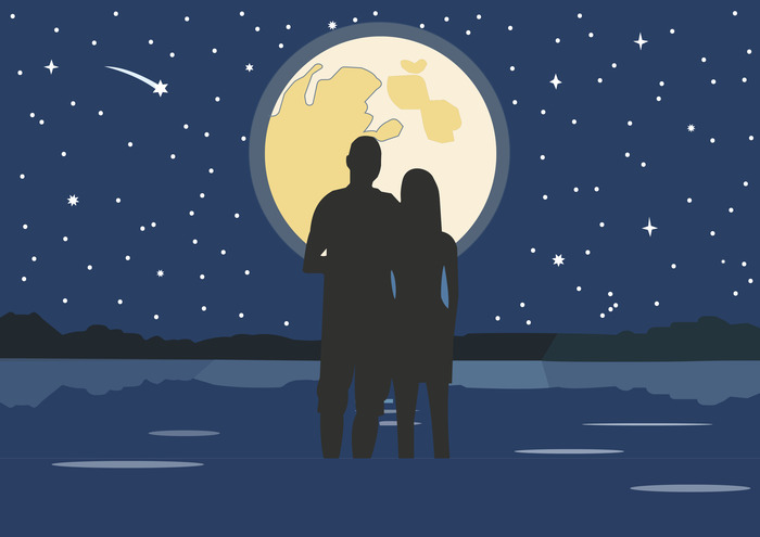 парочка при  луне