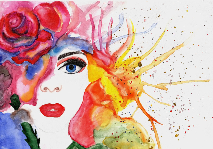 Девушка в розах