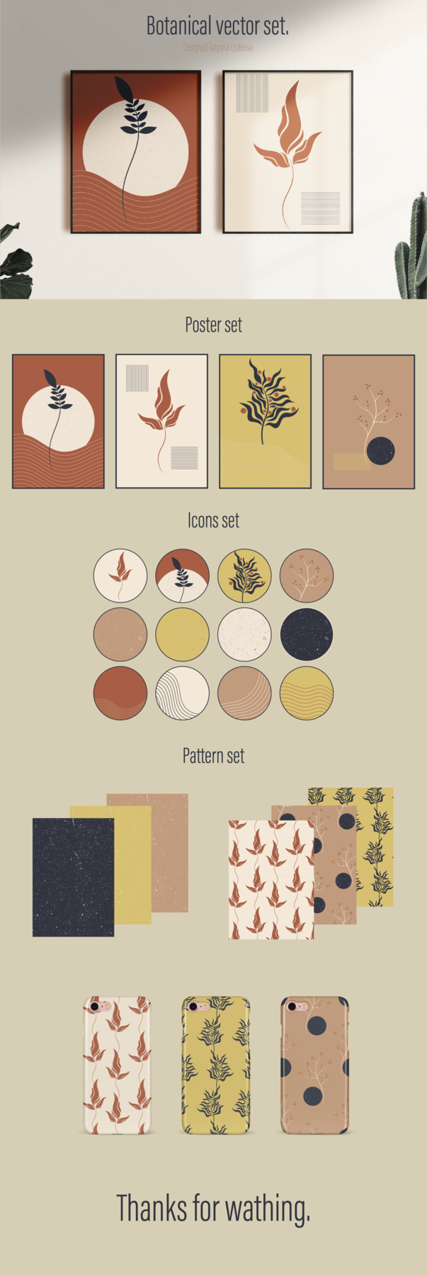  Botanical vector set.