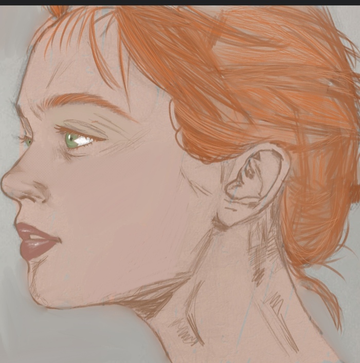 Рыжие волосы и зелёные глаза 