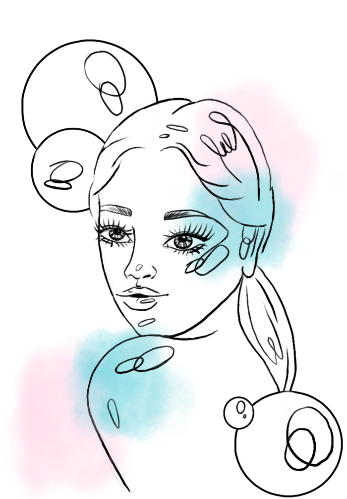 Девушка с пузырями