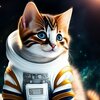 Милый котенок космонавт