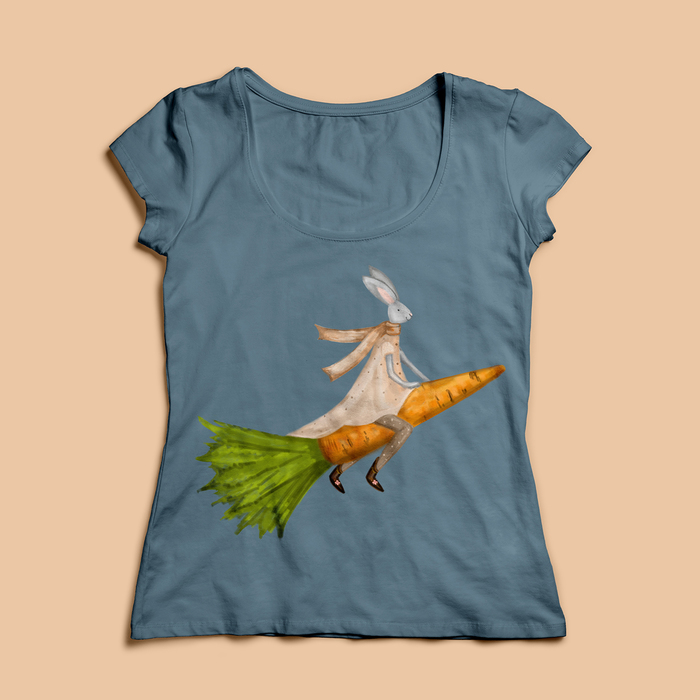 Футболка женская Заяц на моркови