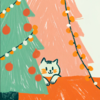 Котик у ёлки.The cat at the Christmas tree