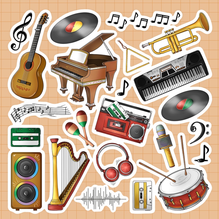 Набор с иллюстрациями "Музыкальные инструменты"