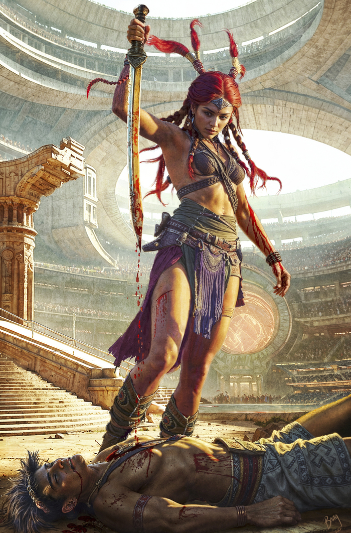 Поединок Анжи и браксийца в Цирке.