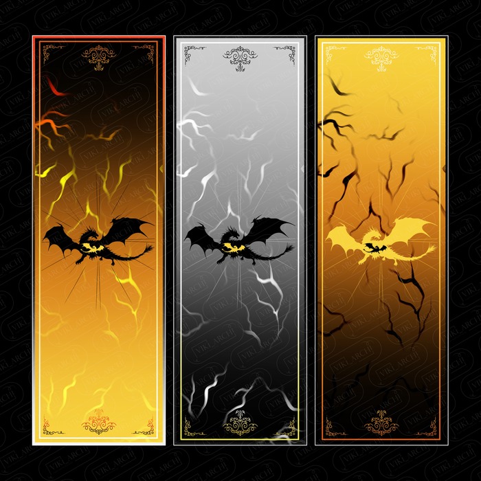 Набор книжных закладок "Драконы молний" (3 шт.)