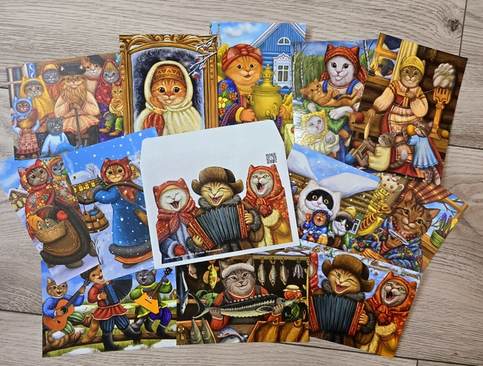 Большой набор открыток 12 шт