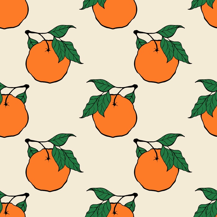 Бесшовный паттерн "Мандарины"