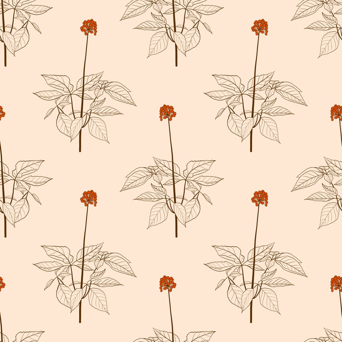 Бесшовный паттерн "Женьшень"