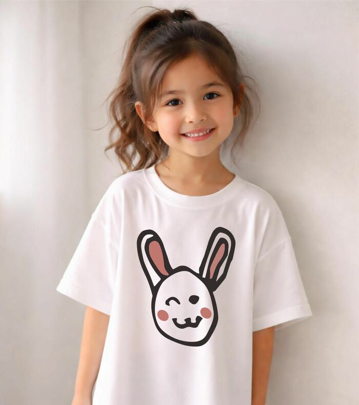 Детский принт "Зайчик", "детский рисунок" , для печати на детской футболке