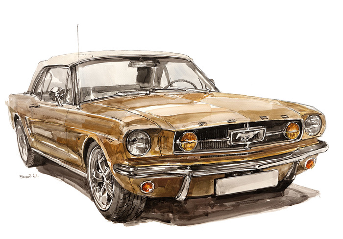 принт формата а3 Ford Mustang 1965