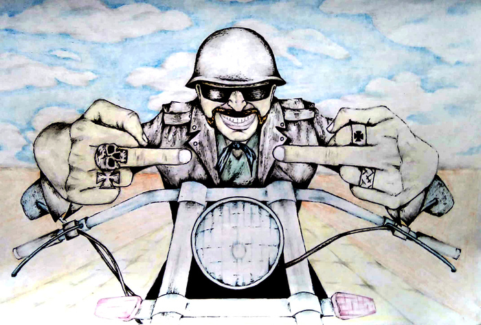 веселый байкер