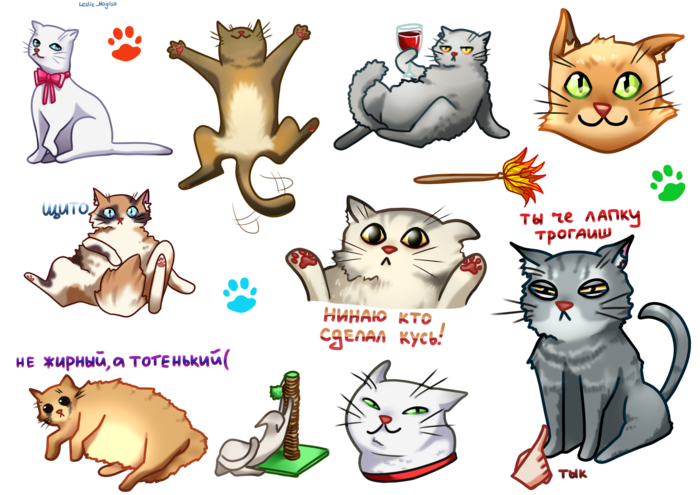 Стикеры "Котики"