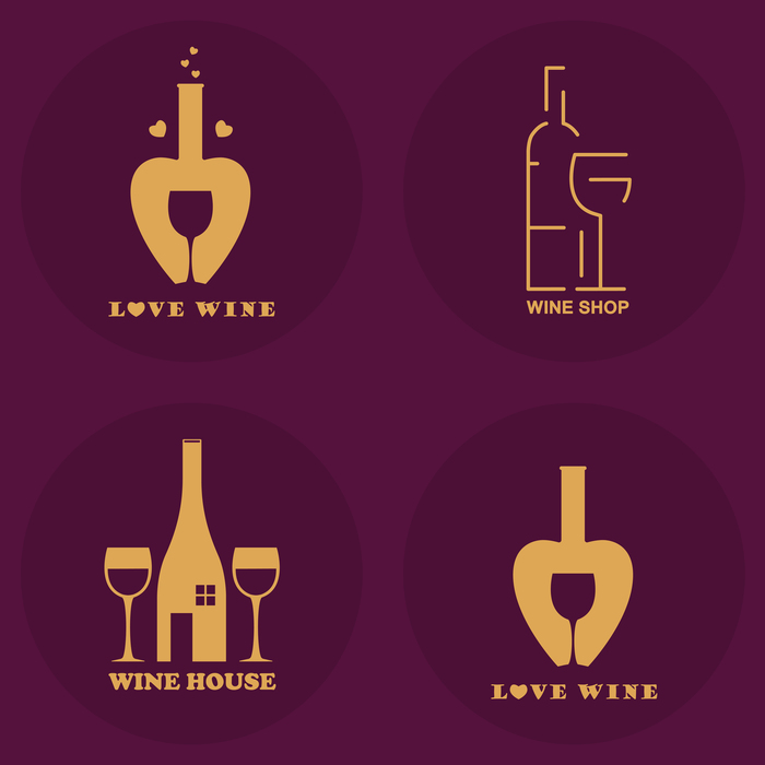 Набор логотипов с вином