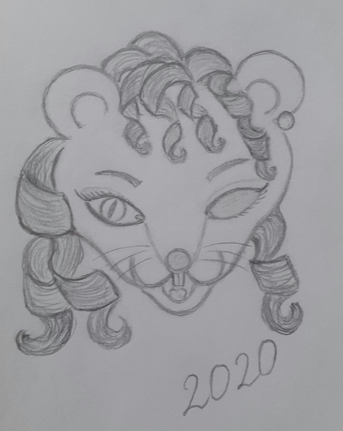 Эскиз рисунка Год Крысы
