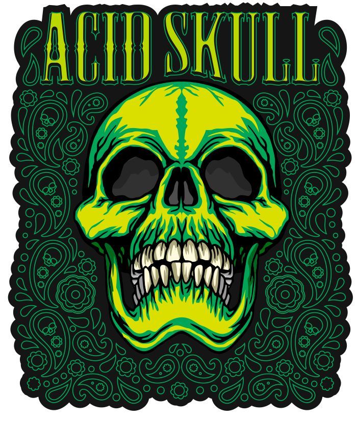 acid skull and paisley