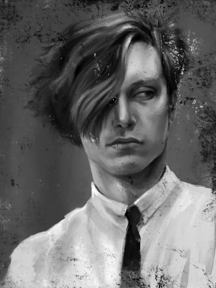 Портрет ч/б по фотографии 