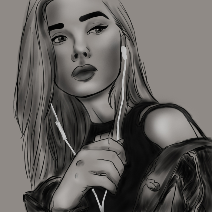 Черно-белый арт по фотографии