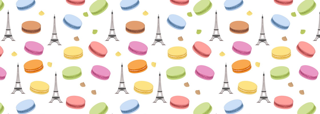 Main macaroon and eiffel tower print